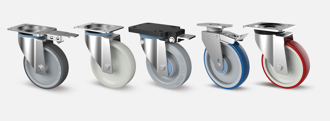 Stainless steel industrial castors